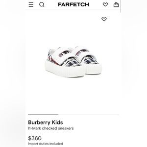 Burberry Kids
I1-Mark checked sneakers size 25